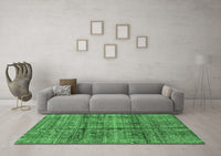 Machine Washable Abstract Emerald Green Modern Rug, wshabs4093emgrn