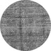 Round Abstract Gray Modern Rug, abs4093gry