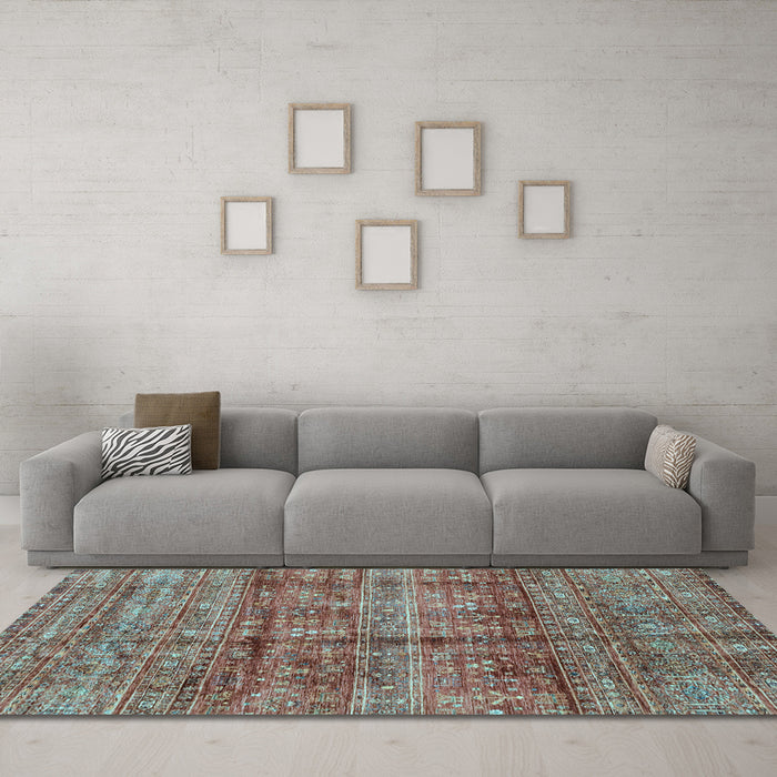 Machine Washable Abstract Light Blue Modern Rug in a Living Room, wshabs4093lblu