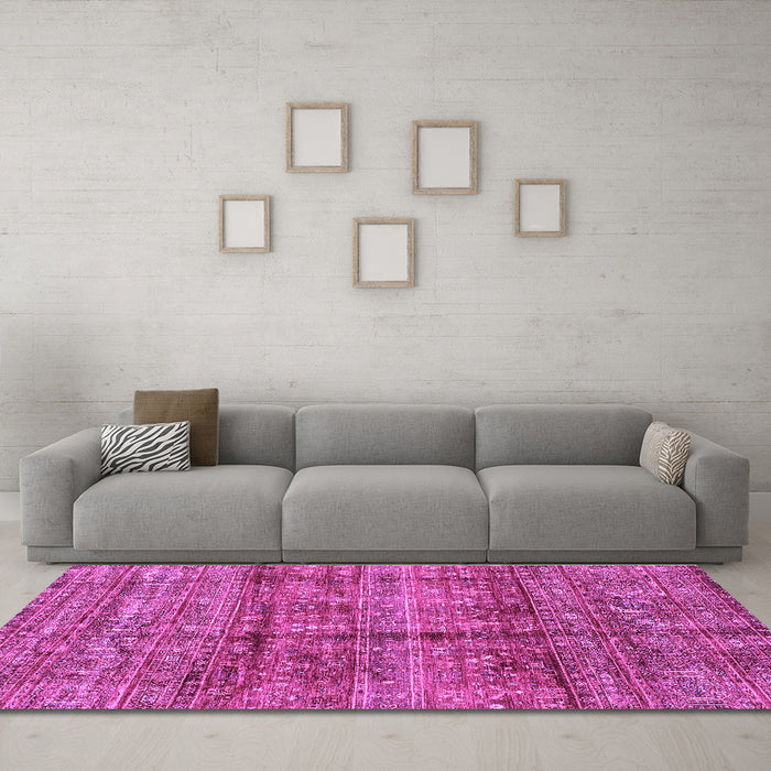 Machine Washable Abstract Purple Modern Area Rugs in a Living Room, wshabs4093pur