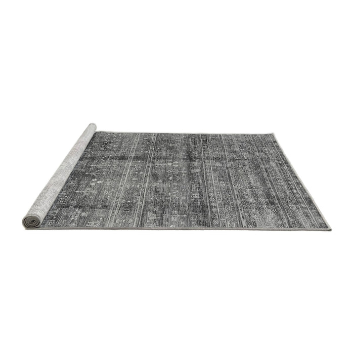 Sideview of Machine Washable Abstract Gray Modern Rug, wshabs4093gry