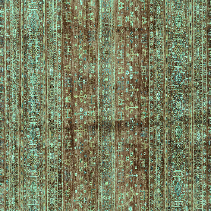 Square Machine Washable Abstract Turquoise Modern Area Rugs, wshabs4093turq