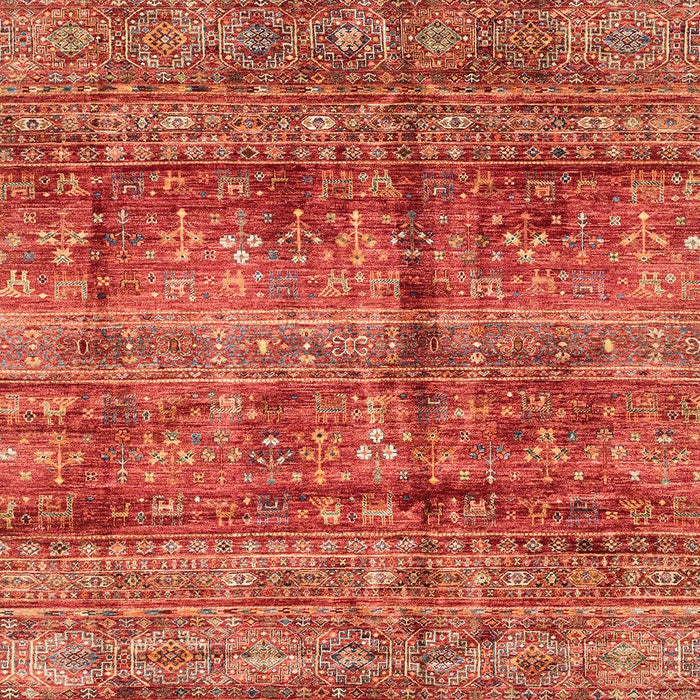 Machine Washable Abstract Red Rug, wshabs4093