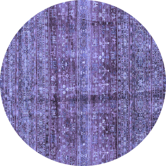 Round Abstract Blue Modern Rug, abs4093blu