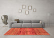 Machine Washable Abstract Orange Modern Area Rugs in a Living Room, wshabs4093org