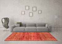 Machine Washable Abstract Orange Modern Rug, wshabs4093org