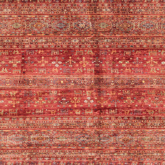 Square Machine Washable Abstract Red Rug, wshabs4093