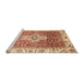 Sideview of Machine Washable Abstract Red Rug, wshabs4094