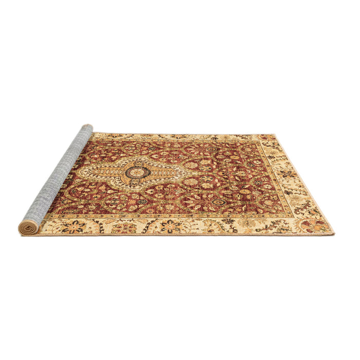 Sideview of Machine Washable Abstract Brown Modern Rug, wshabs4094brn