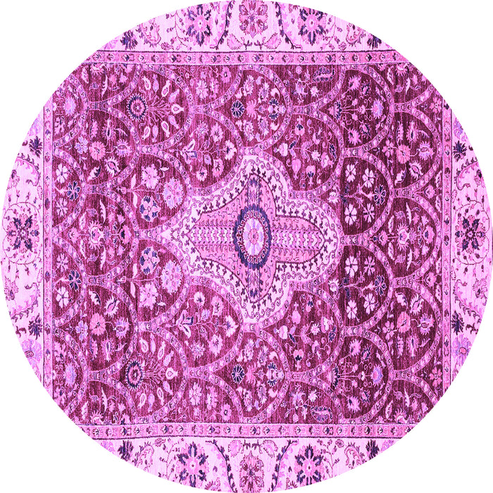 Round Machine Washable Abstract Purple Modern Area Rugs, wshabs4094pur