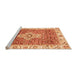 Sideview of Machine Washable Abstract Orange Modern Area Rugs, wshabs4094org