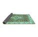 Sideview of Abstract Turquoise Modern Rug, abs4094turq