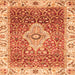 Square Machine Washable Abstract Orange Modern Area Rugs, wshabs4094org