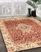 Abstract Red Modern Rug in Family Room, abs4094