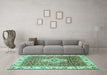 Machine Washable Abstract Turquoise Modern Area Rugs in a Living Room,, wshabs4094turq