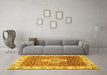 Machine Washable Abstract Yellow Modern Rug in a Living Room, wshabs4094yw