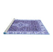 Sideview of Machine Washable Abstract Blue Modern Rug, wshabs4094blu