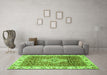 Machine Washable Abstract Green Modern Area Rugs in a Living Room,, wshabs4094grn