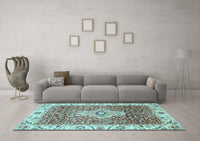 Machine Washable Abstract Light Blue Modern Rug, wshabs4094lblu