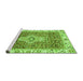 Sideview of Machine Washable Abstract Green Modern Area Rugs, wshabs4094grn