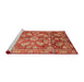 Sideview of Machine Washable Abstract Brown Sand Brown Rug, wshabs4095