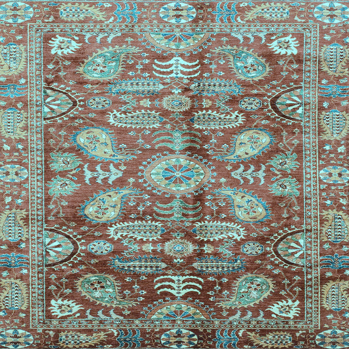 Square Oriental Light Blue Traditional Rug, abs4095lblu