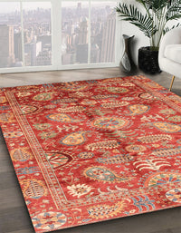 Abstract Brown Sand Brown Oriental Rug, abs4095