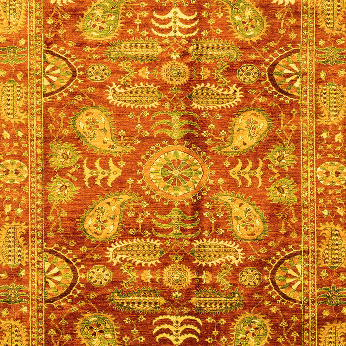 Machine Washable Oriental Yellow Traditional Rug, wshabs4095yw