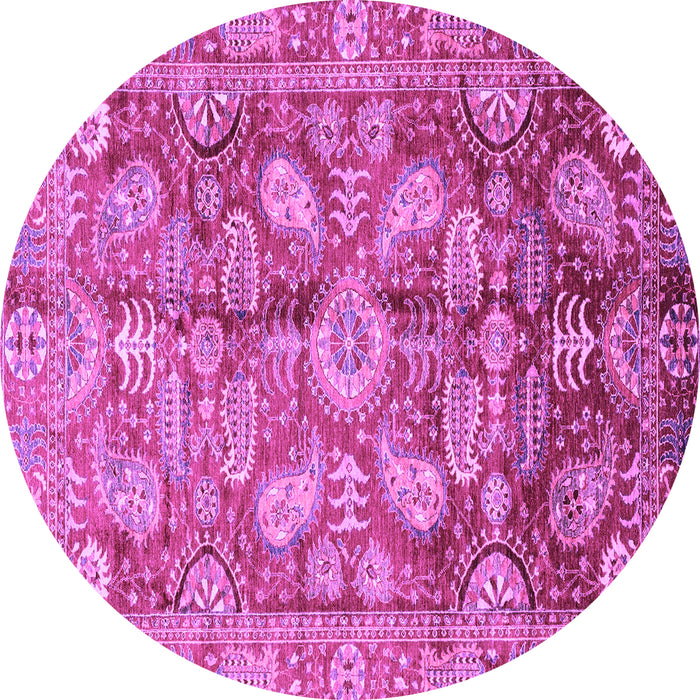 Round Oriental Purple Traditional Rug, abs4095pur