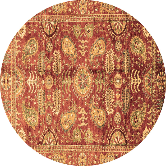 Round Oriental Brown Traditional Rug, abs4095brn