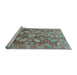 Sideview of Machine Washable Oriental Light Blue Traditional Rug, wshabs4095lblu