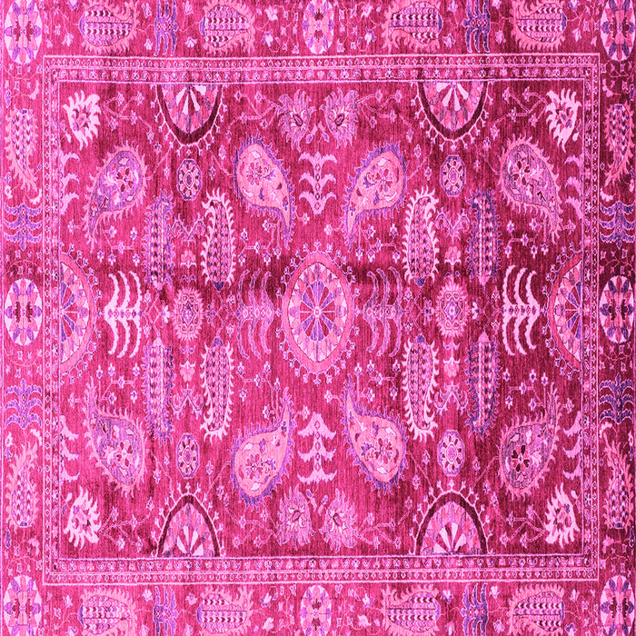 Square Machine Washable Oriental Pink Traditional Rug, wshabs4095pnk