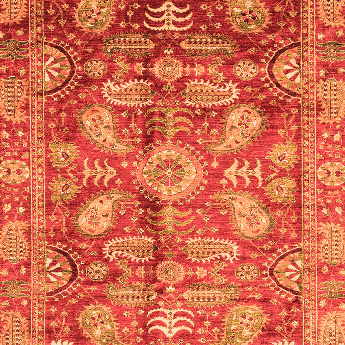 Machine Washable Oriental Orange Traditional Area Rugs, wshabs4095org