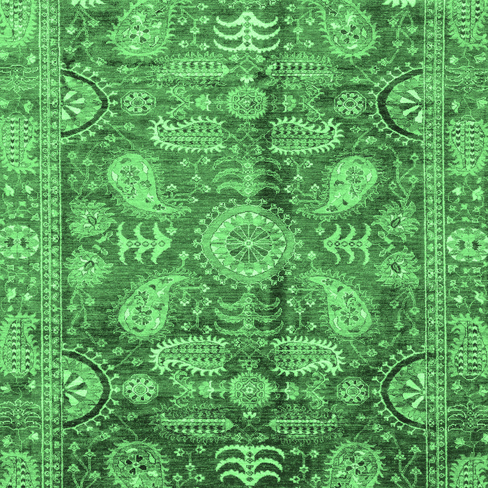 Machine Washable Oriental Emerald Green Traditional Area Rugs, wshabs4095emgrn