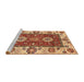 Sideview of Machine Washable Abstract Red Rug, wshabs4096