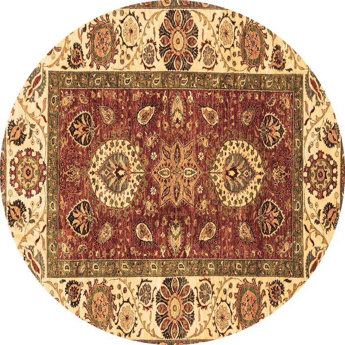 Round Machine Washable Abstract Brown Modern Rug, wshabs4096brn