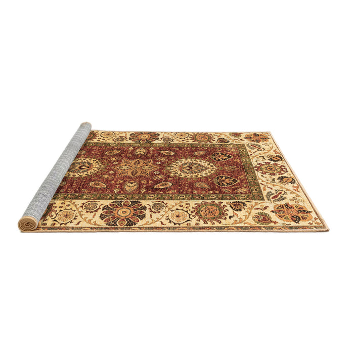Sideview of Machine Washable Abstract Brown Modern Rug, wshabs4096brn