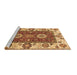 Sideview of Machine Washable Abstract Brown Modern Rug, wshabs4096brn