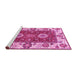 Sideview of Machine Washable Abstract Pink Modern Rug, wshabs4096pnk