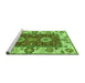 Sideview of Machine Washable Abstract Green Modern Area Rugs, wshabs4096grn