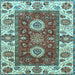 Square Machine Washable Abstract Light Blue Modern Rug, wshabs4096lblu