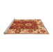 Sideview of Machine Washable Abstract Orange Modern Area Rugs, wshabs4096org