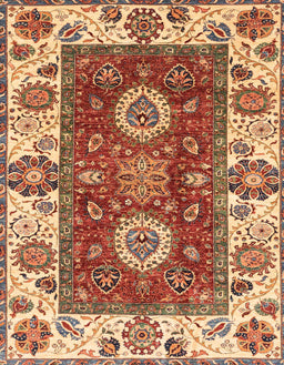 Abstract Red Modern Rug, abs4096