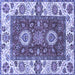 Square Abstract Blue Modern Rug, abs4096blu