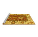 Sideview of Machine Washable Abstract Yellow Modern Rug, wshabs4096yw