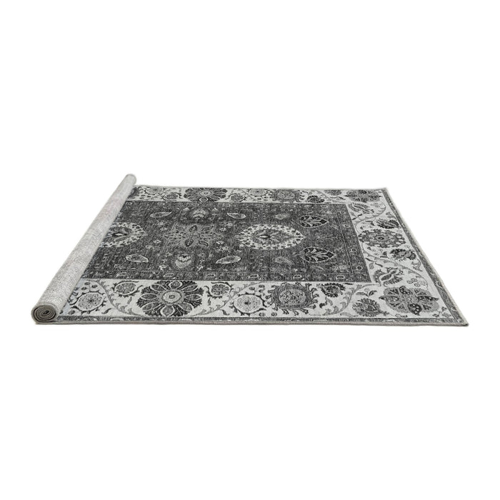 Sideview of Machine Washable Abstract Gray Modern Rug, wshabs4096gry