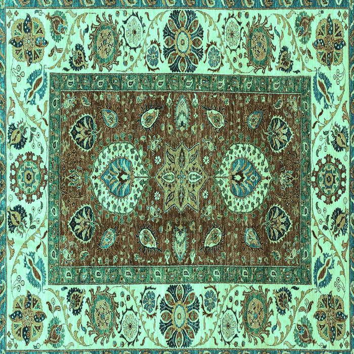 Square Abstract Turquoise Modern Rug, abs4096turq