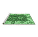 Sideview of Machine Washable Abstract Emerald Green Modern Area Rugs, wshabs4096emgrn