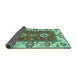 Sideview of Abstract Turquoise Modern Rug, abs4096turq