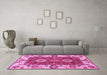 Machine Washable Abstract Pink Modern Rug in a Living Room, wshabs4096pnk